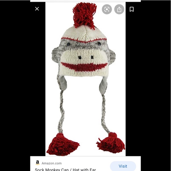 Delux wool sock monkey hat - Picture 3 of 3